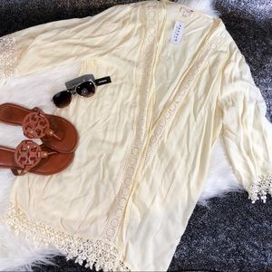LA Hearts cream lace kimono